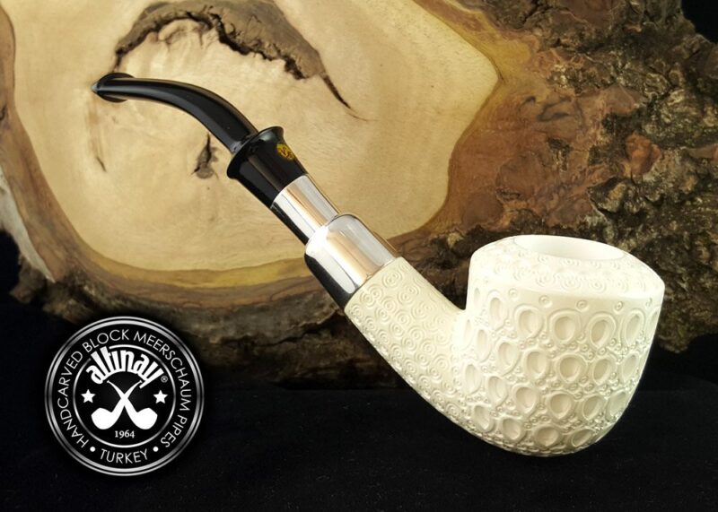 Dublin Silver Spigot Meerschaum Pipe with Fitted Case