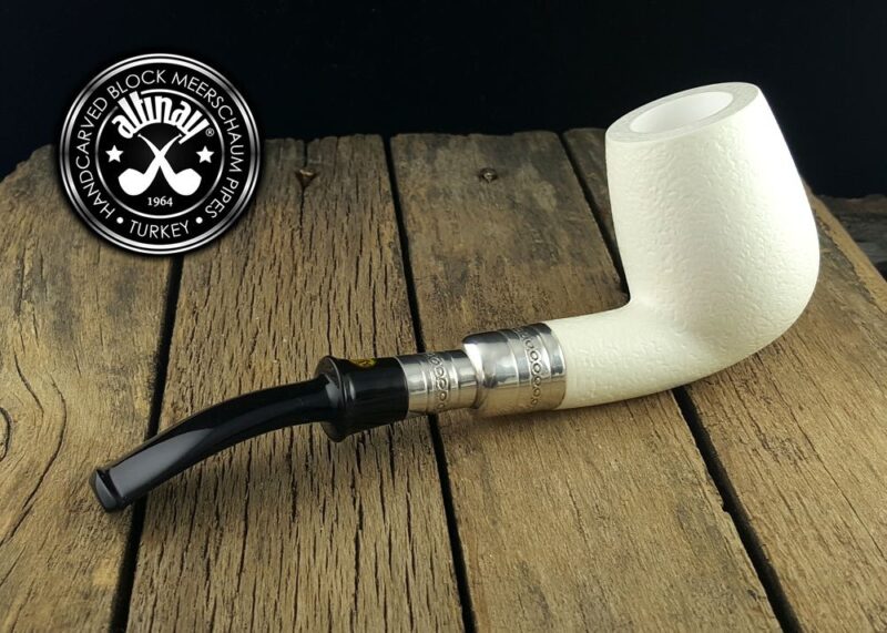 Bent Silver Meerschaum Pipe with Fitted Case