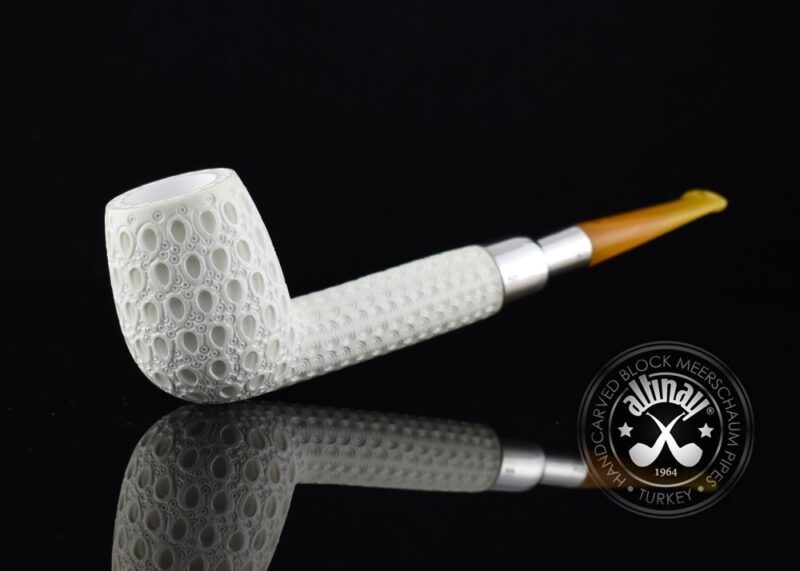 Latticed Lovat Silver Spigot Meerschaum Pipe 15159