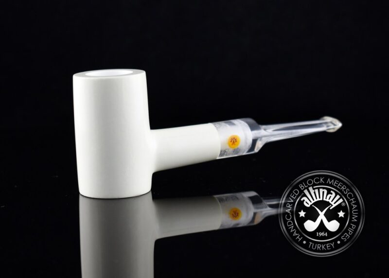 Poker Meerschaum Pipe with Transparent Stem