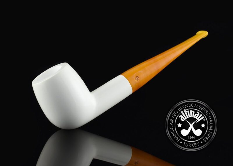 Billiard Meerschaum Pipe with Italian Acrylic Stem