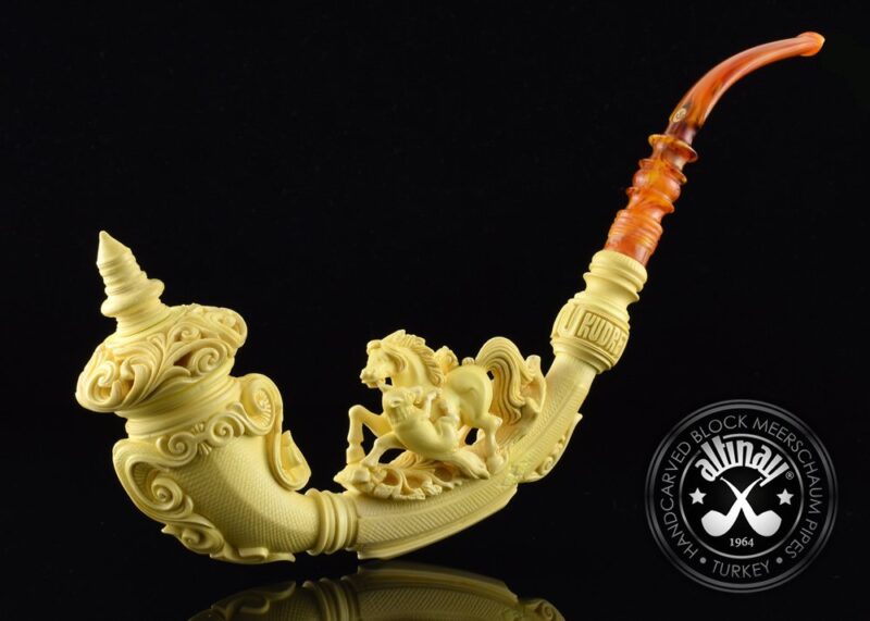 Wild Dogs Meerschaum Pipe & Tamper Set by K. Gezer