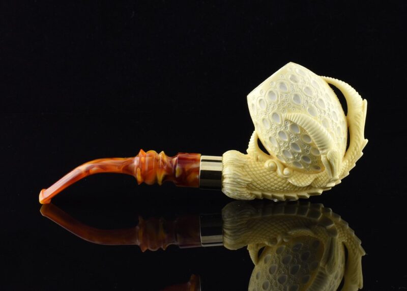 Eagle's Claw Meerschaum Pipe with Brass Ring