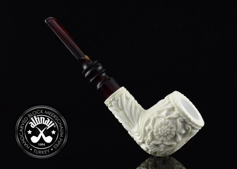 Deep Carved Billiard Meerschaum Pipe