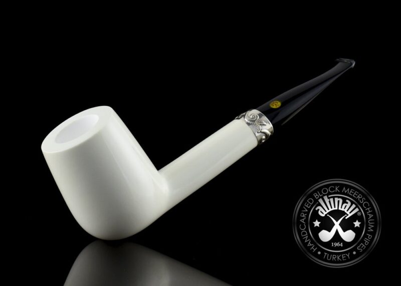 Canadian Meerschaum Pipe with Ornament Silver Band 22462