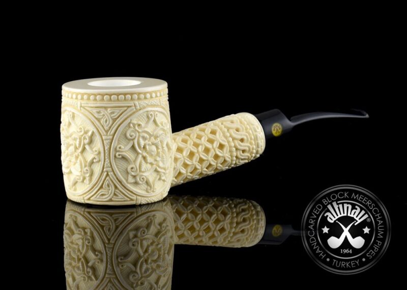 Deep Carved Poker Meerschaum Pipe