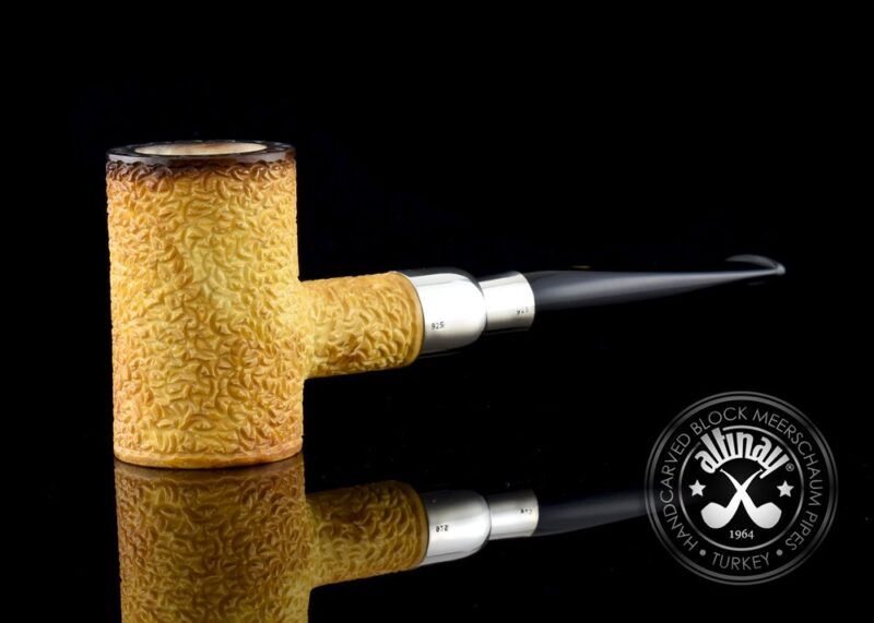 Calcined Poker Silver Spigot Meerschaum Pipe 23047