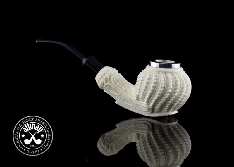 Top Silver Wicker Meerschaum Pipe 23288