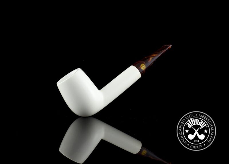 Billiard Meerschaum Pipe with Italian Acrylic Stem