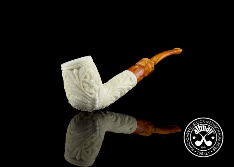 Floral Carved Meerschaum Pipe