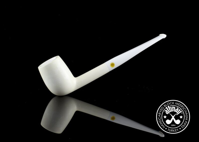 Bing Billiard Meerschaum Pipe with White Acrylic Stem 23649