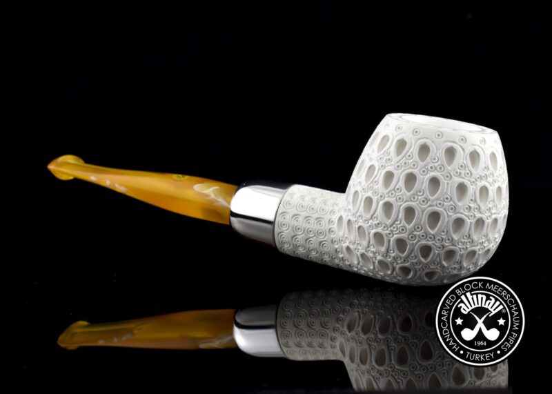 Apple Silver Army Meerschaum Pipe 32067