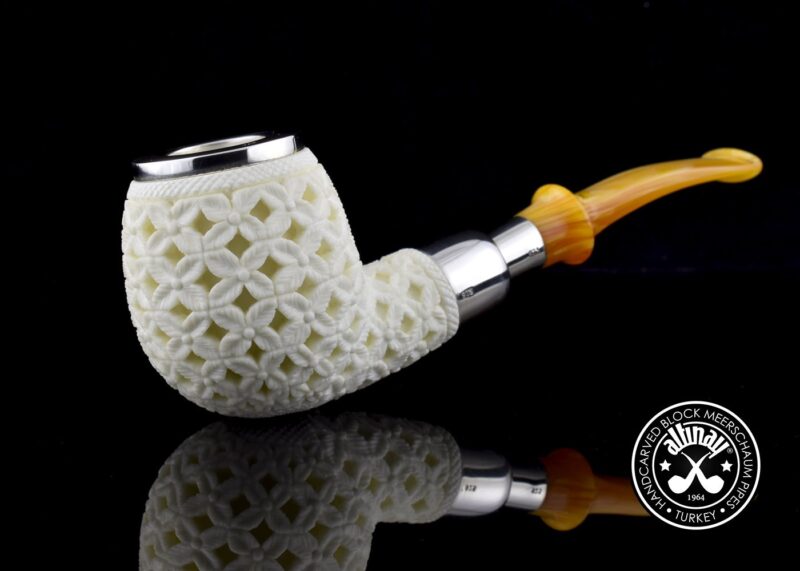 Apple Top Silver Spigot Meerschaum Pipe