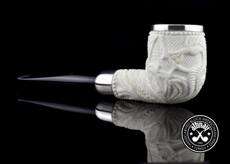 Billiard Army Meerschaum Pipe with Dragon Motif