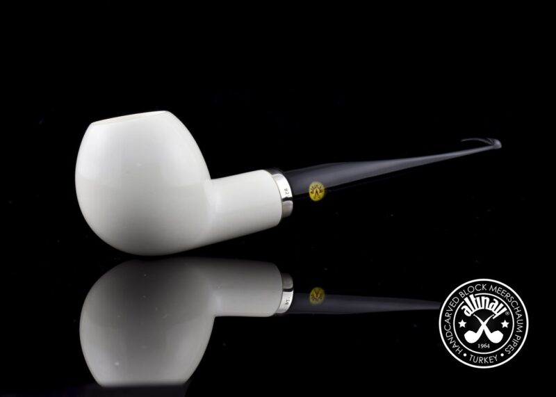 Apple Meerschaum Pipe with Silver Band