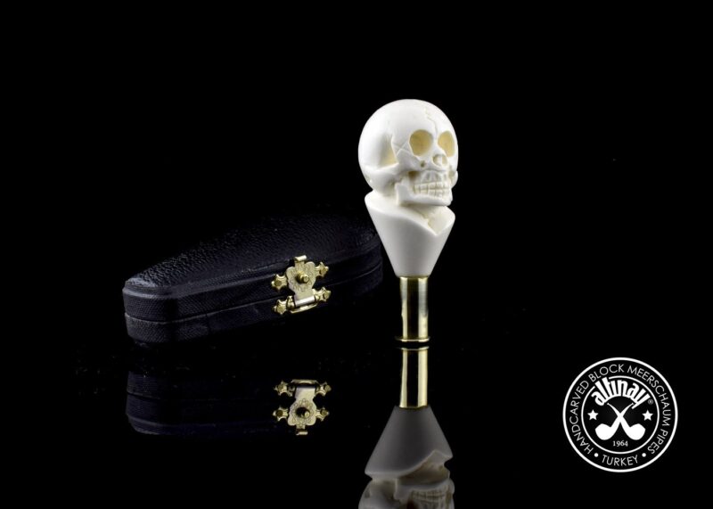 Skull Meerschaum Tamper with Bullet Case