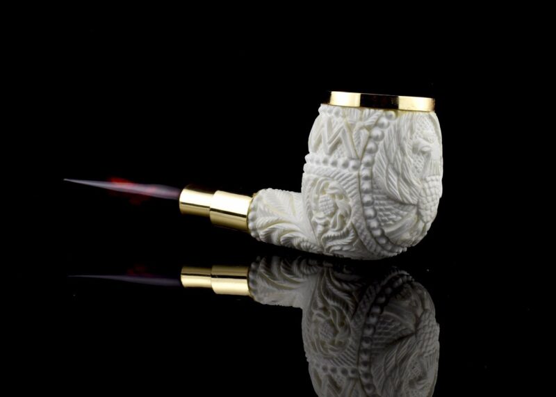 Apple Spigot Meerschaum Pipe with Eagle Motif