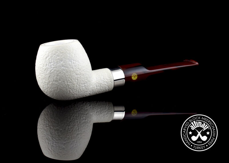 Apple Meerschaum Pipe w Silver Band