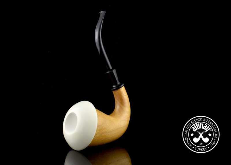 Okoume Calabash with Block Meerschaum [Large]