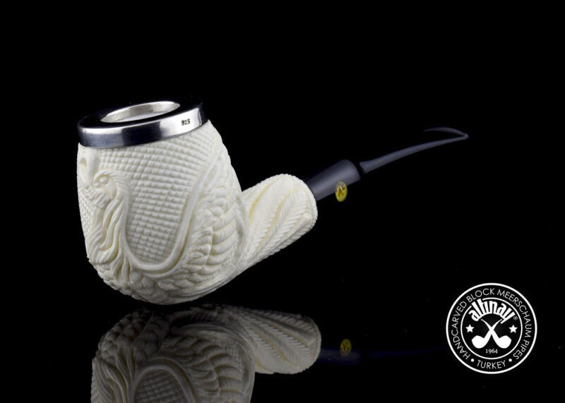 Apple Meerschaum Pipe w Eagle Motif