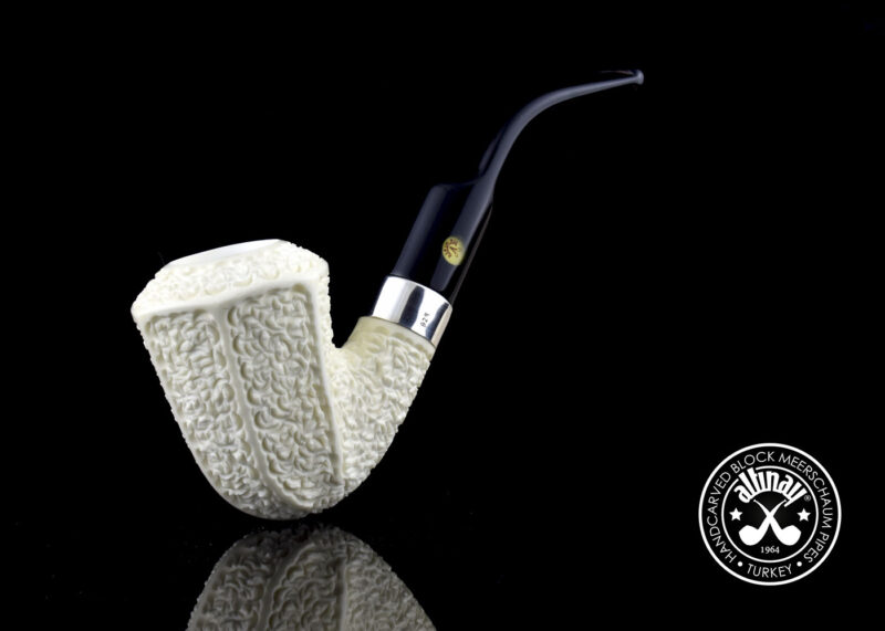 Panel Meerschaum Pipe with Silver Band