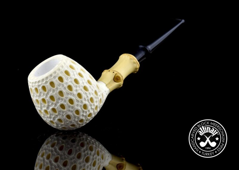 Apple Meerschaum Pipe  with Bamboo