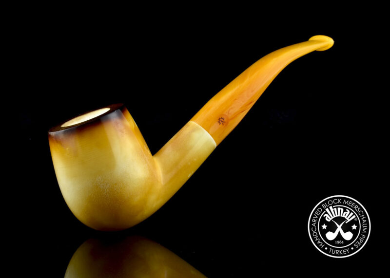 Bent Billiard Meerschaum Pipe - Lee Van Cleef Style