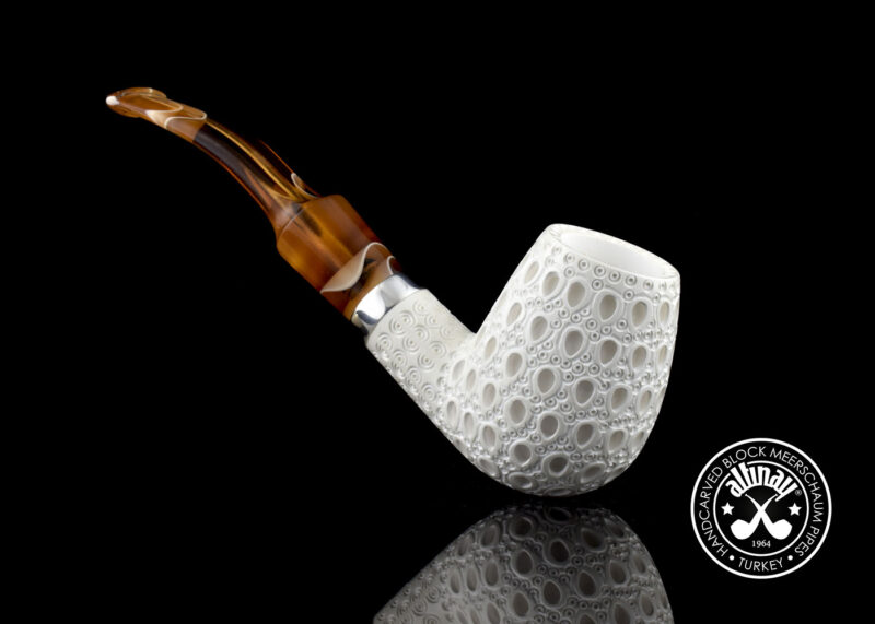 Brandy Meerschaum Pipe with Silver Band