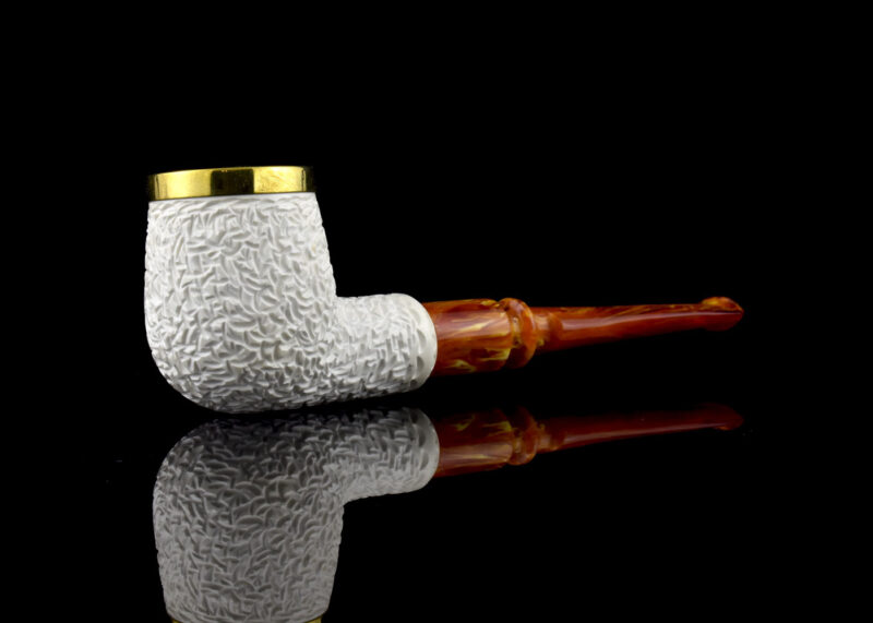 Billiard Meerschaum Pipe with Brass Cap