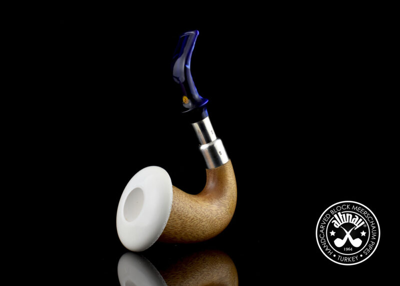 Okoume Calabash Silver Spigot Block Meerschaum Pipe