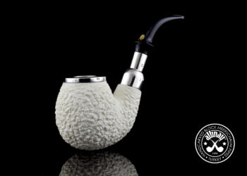 Top Silver Bent Apple Spigot Meerschaum Pipe