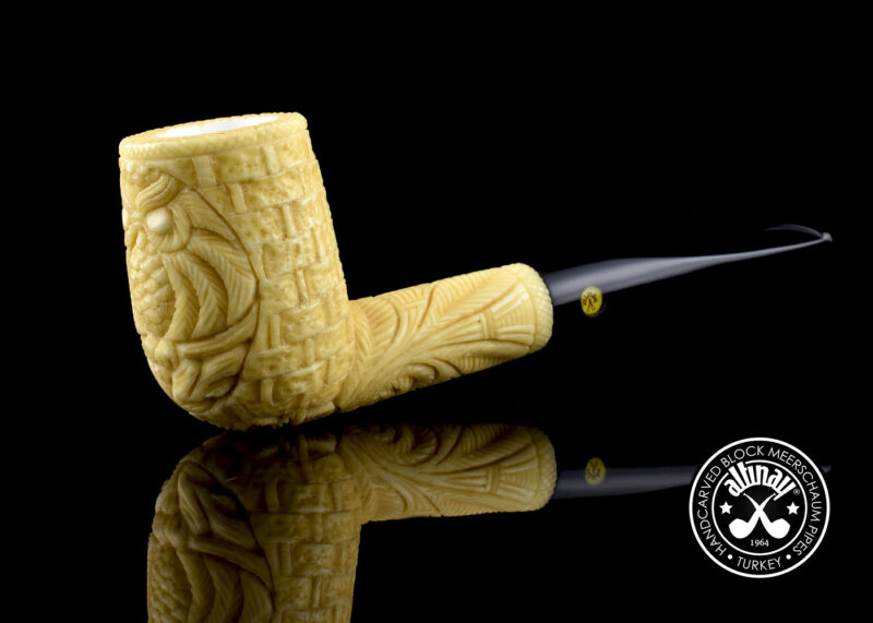 Billiard Meerschaum Pipe with Owl Motif