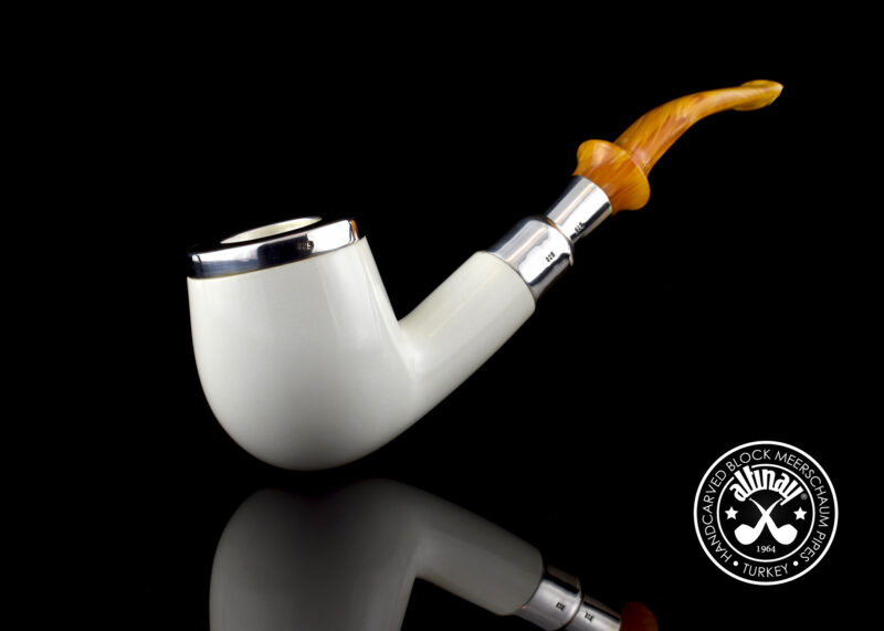 Bent Billiard Spigot Meerschaum Pipe