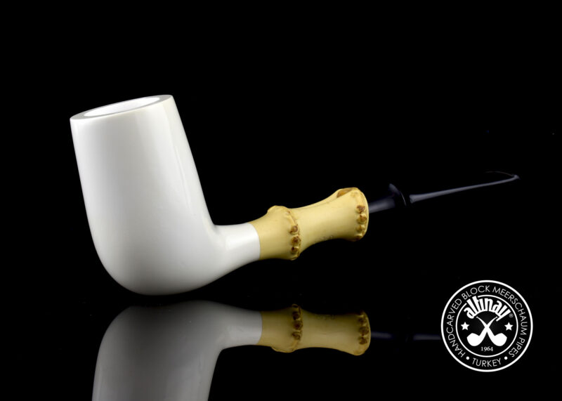 Chimney Billiard Meerschaum Pipe with Bamboo