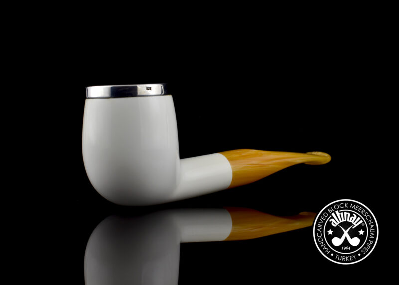 Top Silver Billiard Meerschaum Pipe