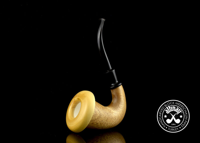 Okoume Calabash with Block Meerschaum & Boxwood Bowl [S]