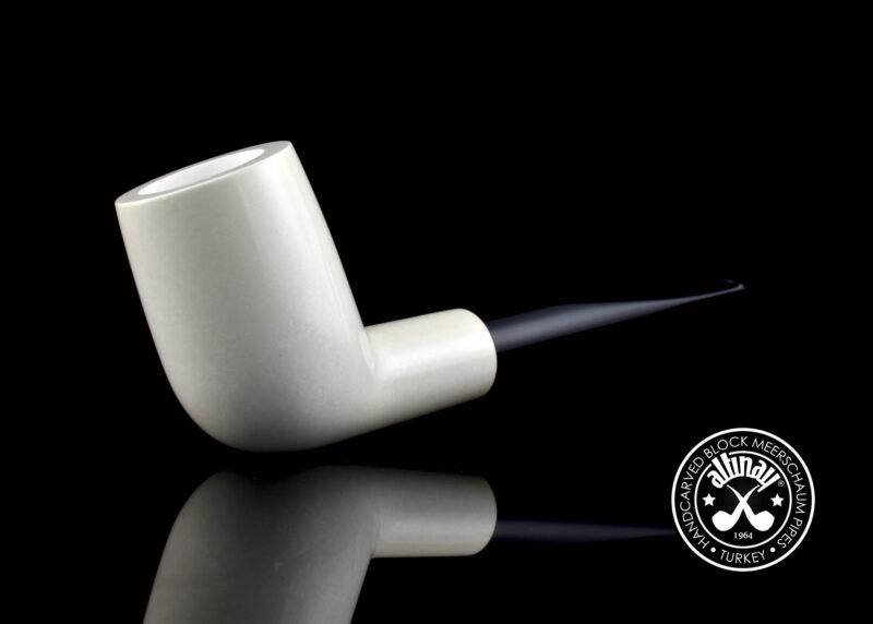 Billiard Meerschaum Pipe made of Translucent Block in Set Case with Tamper A++