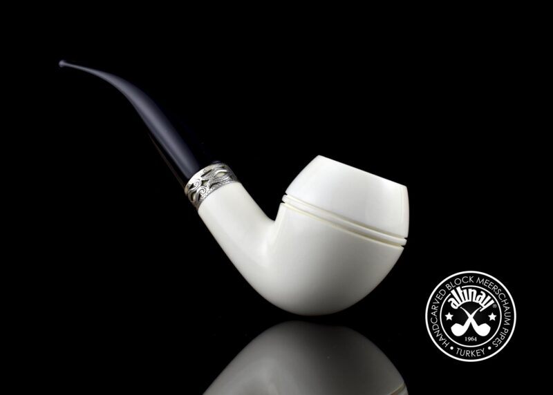 Rhodesian Meerschaum Pipe with Silver Band