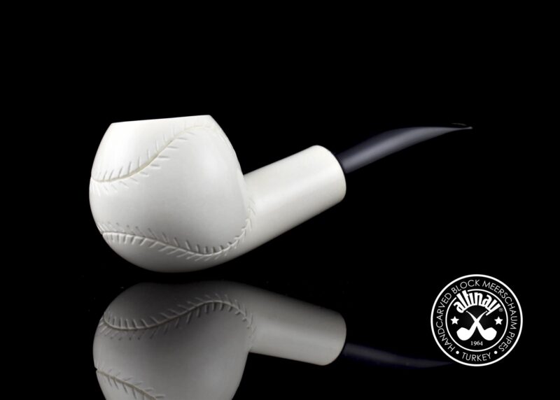 Baseball Meerschaum Pipe made of Translucent Meerschaum Block A++ 48815