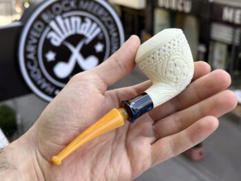 apple meerschaum pipe with resin ferrule