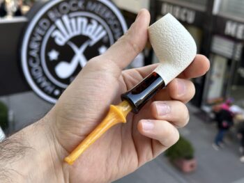 apple meerschaum pipe with resin ferrule