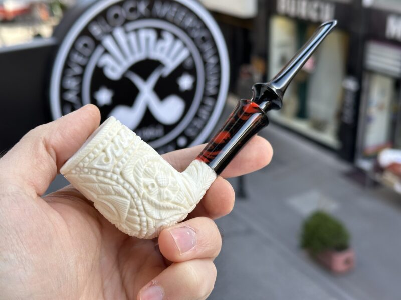 apple meerschaum pipe with resin ferrule