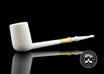 pencil shank billiard meerschaum pipe with boxwood accent