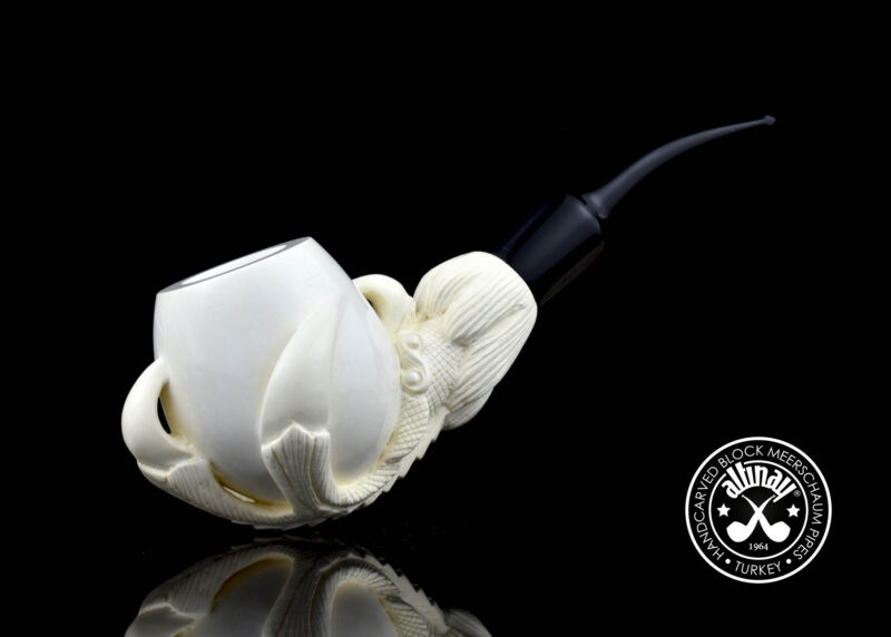 claw meerschaum pipe made of translucent meerschaum block a+++