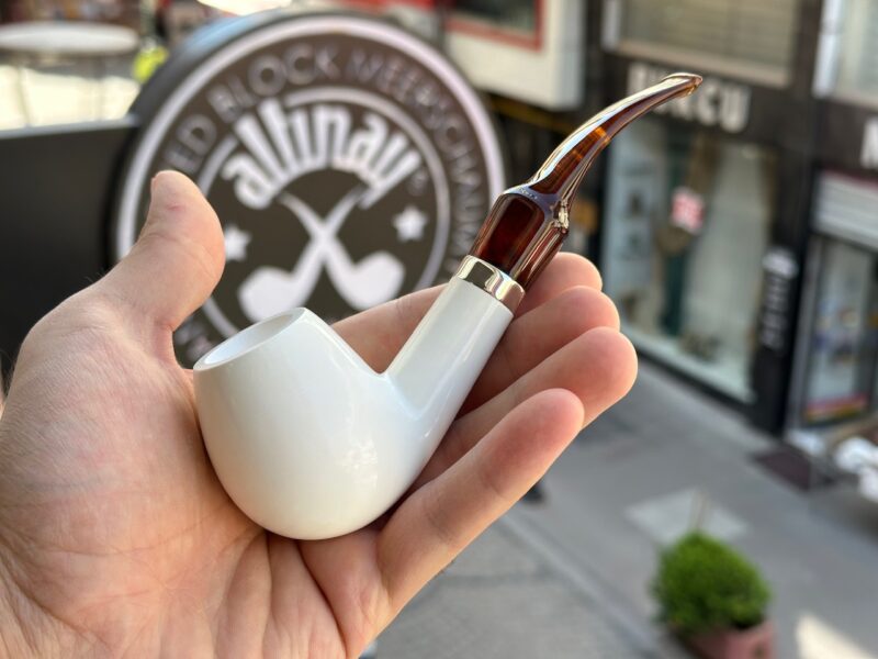 Brandy Meerschaum Pipe with Silver Band 10218