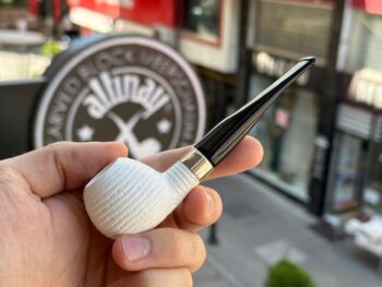 Apple Meerschaum Pipe with Silver Band 10593