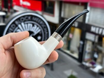 Brandy Meerschaum Pipe with Silver Band Translucent A++ 10224