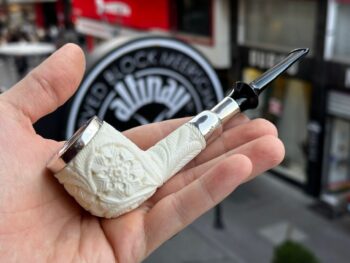 Top Silver Billiard Silver Spigot Meerschaum Pipe 10576