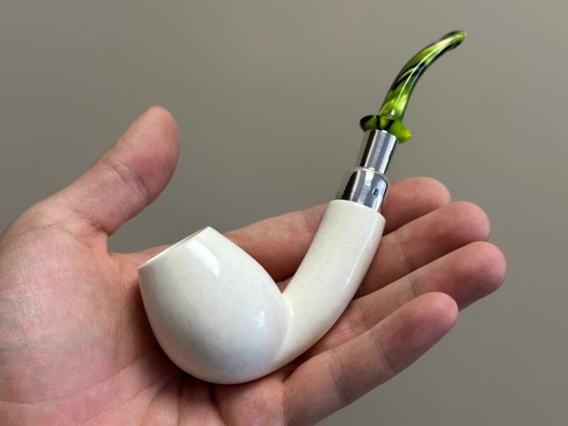 Egg Silver Spigot Meerschaum Pipe Translucent A+++ 10334