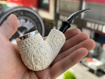 Top Silver Billiard Meerschaum Pipe 10585